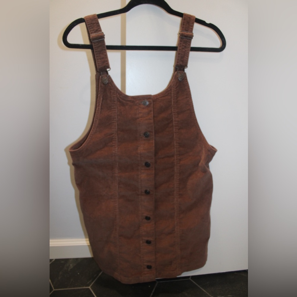 Celebrity Pink Corduroy Pinafore Mini Dress – Brown, Size S - Picture 4 of 6